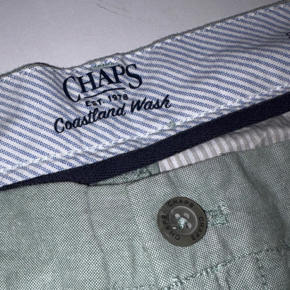 Chaps Mens Forest Green Coastland Stretch Chino Shorts Size 30w 9 Inseam NWT - Picture 3 of 8